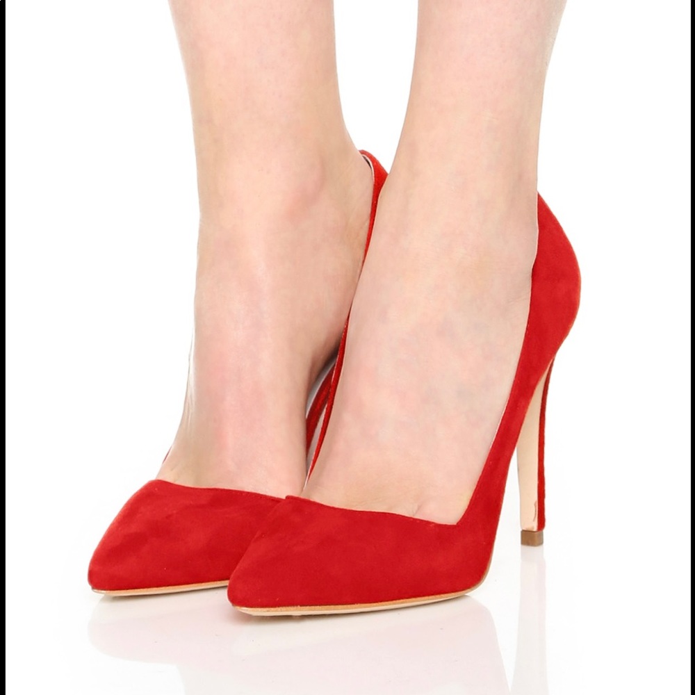 Alice & Olivia Red Suede Pumps 38 1/2